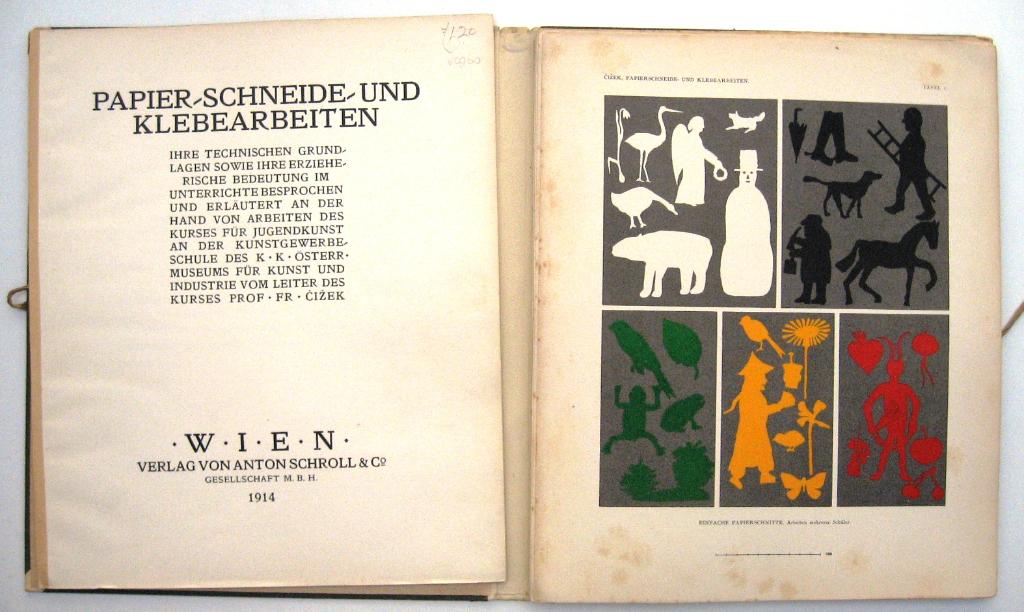 Papier-Schneide und Klebearbeiten 1914 Cizek Portfolio, Ophalen of Verzenden