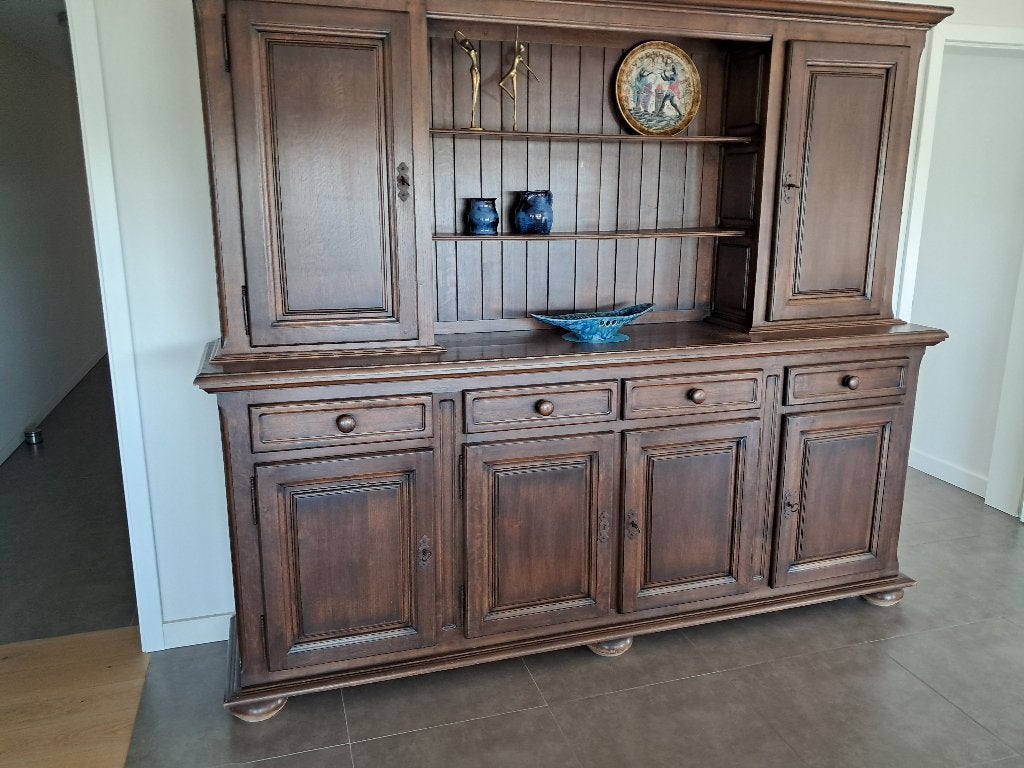 eetplaats meubel, Huis en Inrichting, Ophalen, Gebruikt, Heel stevige klassieke stijl !, 6 tot 8 stoelen