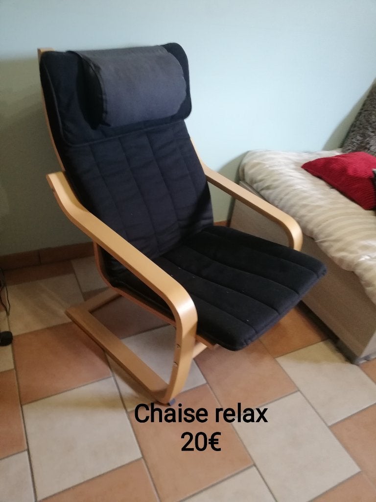 Fauteuil relax, Maison & Meubles, Chaises, Enlèvement, Comme neuf, Noir, Tissus