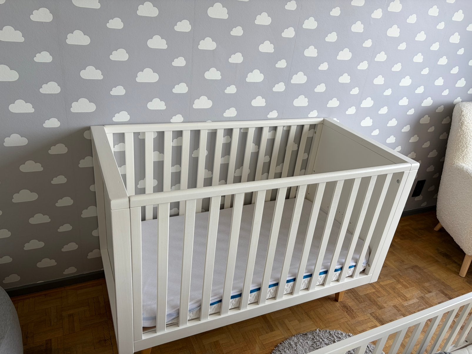 Troll Nursery wit babybed, Scandinavische stijl (60x120), Ophalen, Zo goed als nieuw