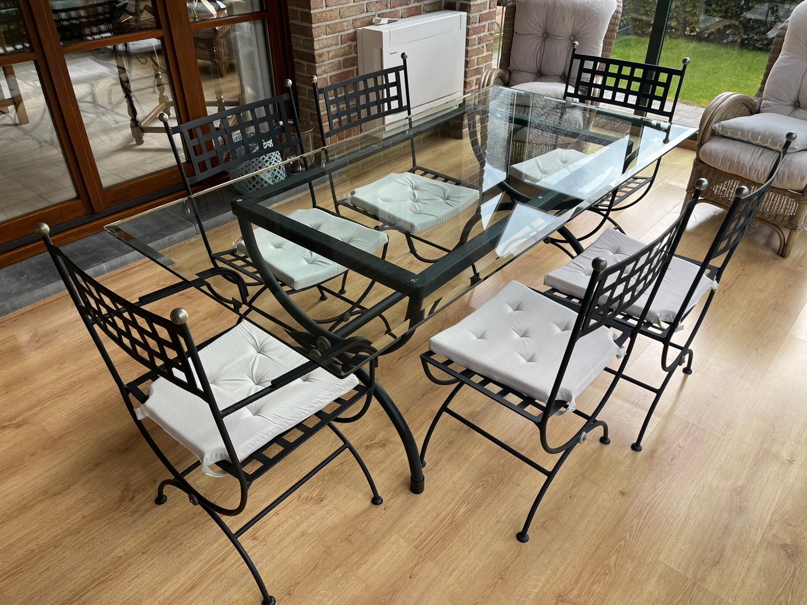 Eettafel en stoelen, Ophalen, Gebruikt, 150 tot 200 cm, 50 tot 100 cm
