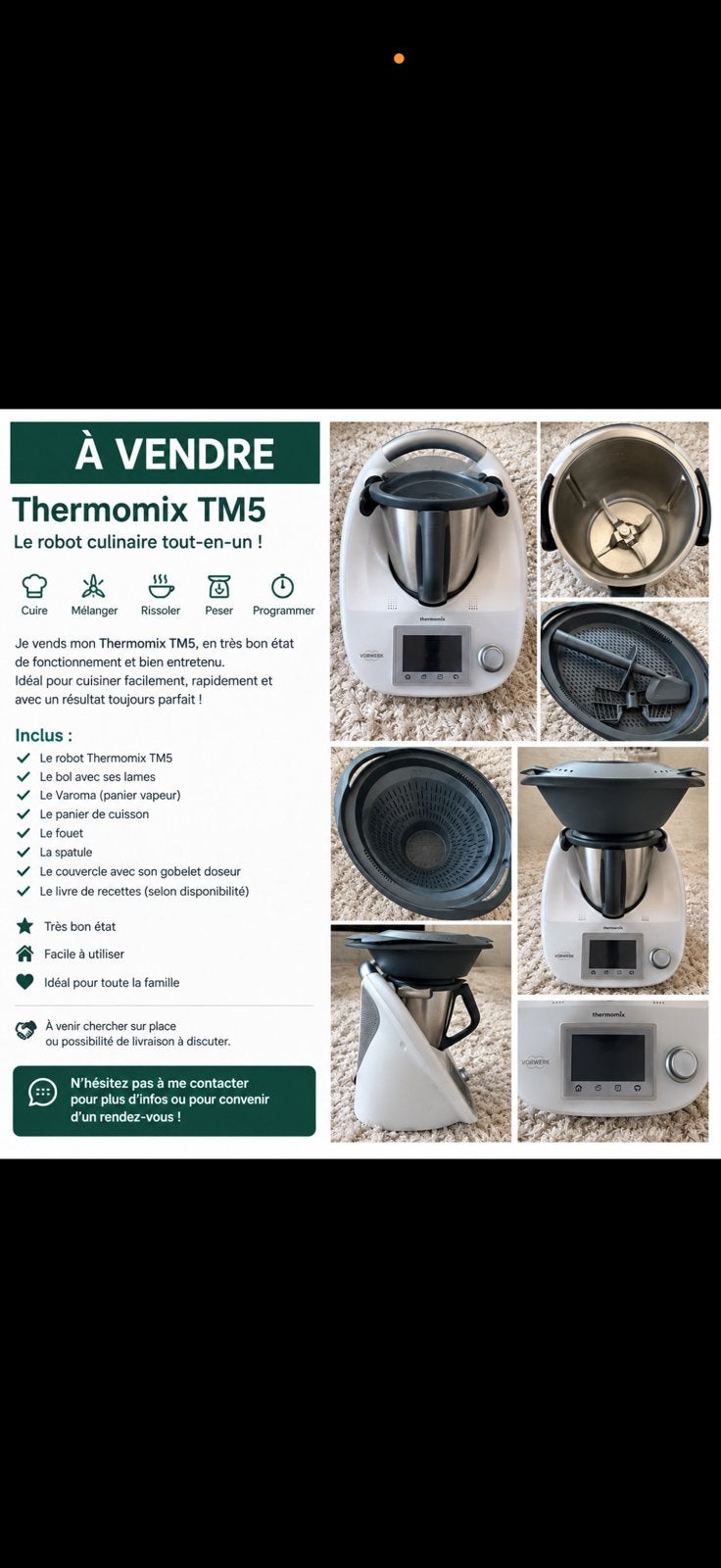 Thermomix TM5 complet – Très bon état – Prêt à l’emploi, Elektronische apparatuur, Ophalen, Zo goed als nieuw