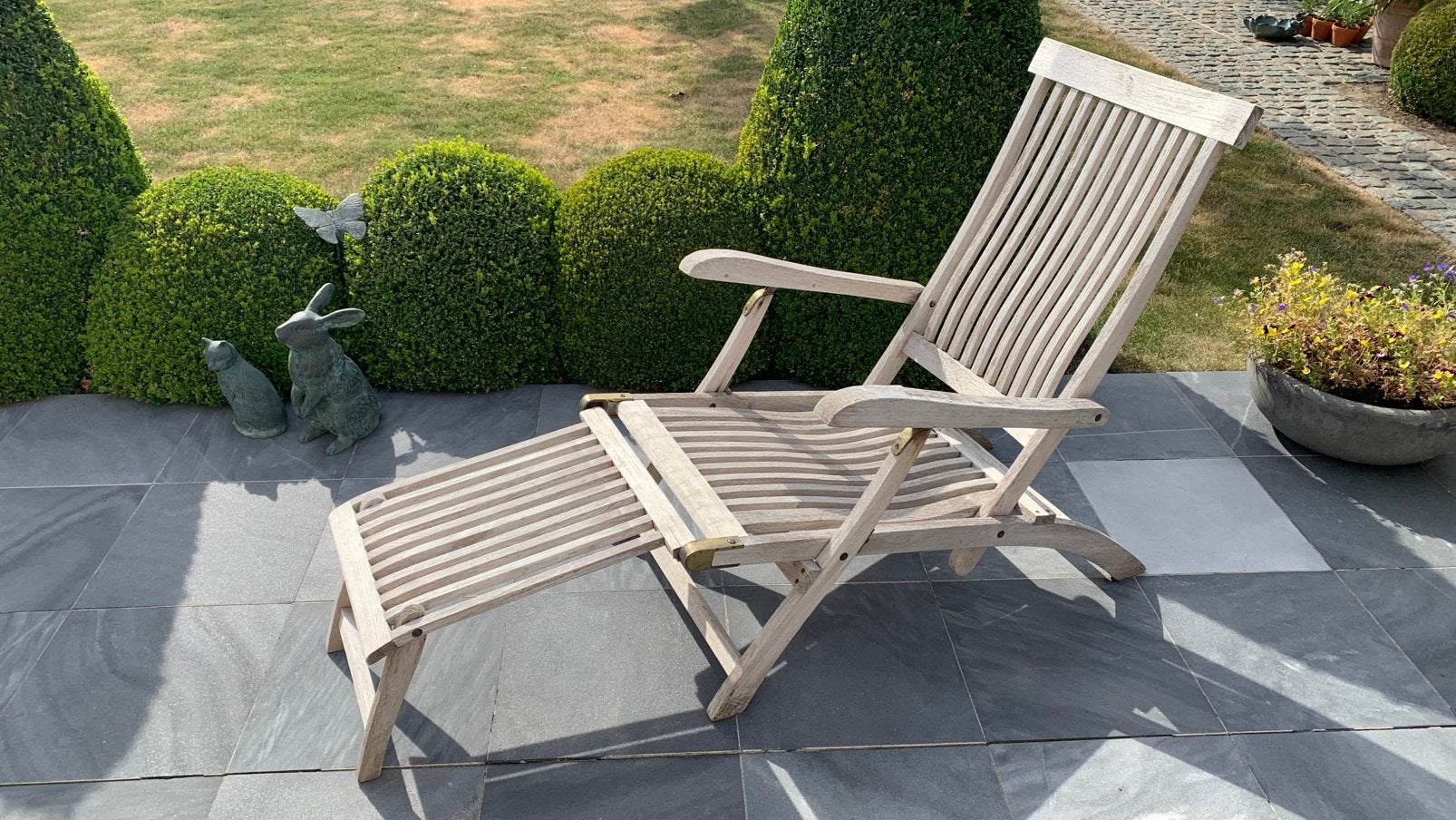 Bristol houten ligzetel met afneembare voetsteun, Tuin en Terras, Ligbedden, Gebruikt, Ophalen