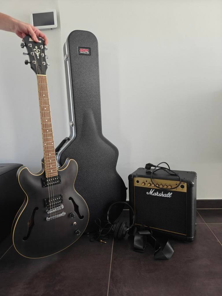 Elektrische gitaar Ilbanez AS53 TKF Artcore en toebehoren, Ophalen, Marshall