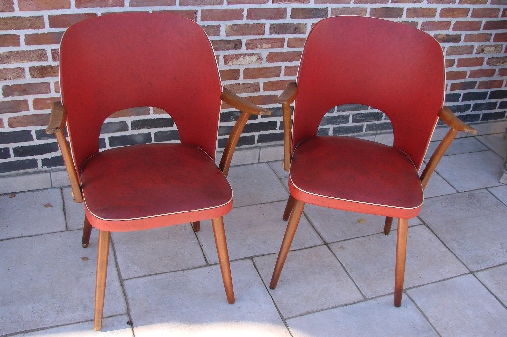 antiek-vintage: 2 kuipstoelen jaren 1950, Antiquités & Art, Enlèvement