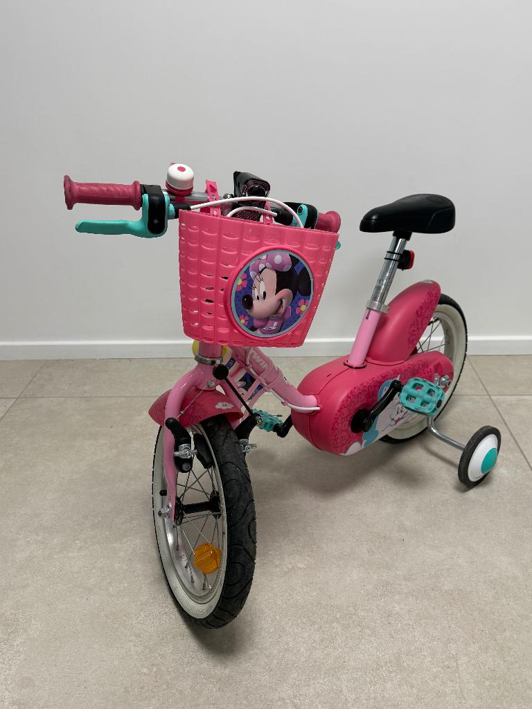 kinderfiets 14 inch, Fietsen en Brommers, Ophalen, Schijfrem, B-twin, Zijwieltjes