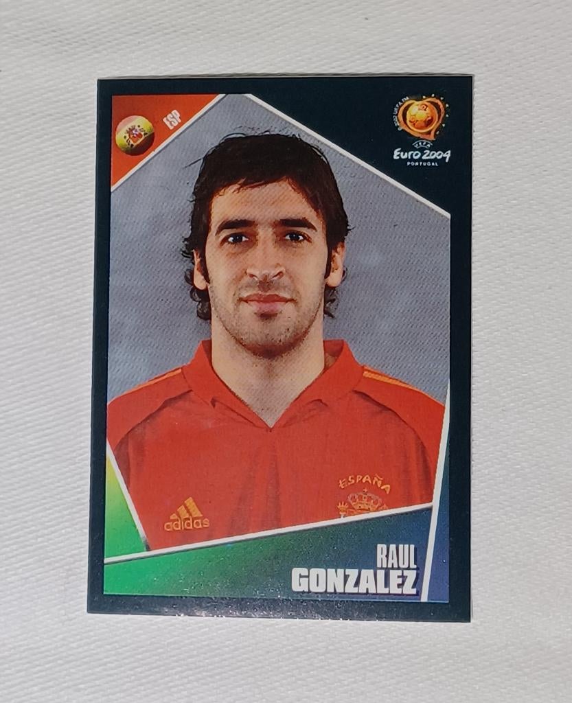 Sticker Raúl González - Euro 2004, Hobby en Vrije tijd, Stickers en Plaatjes, Zo goed als nieuw, Sticker, Ophalen of Verzenden