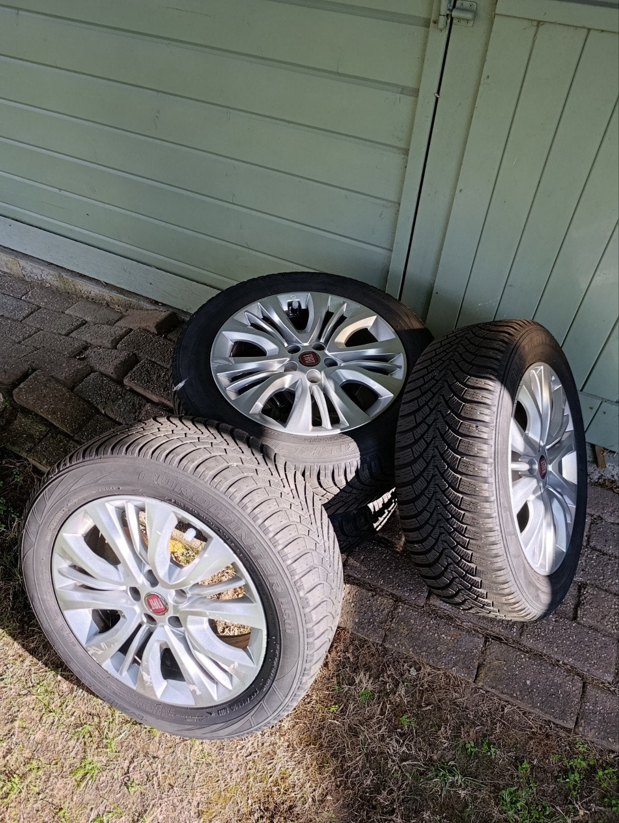 Aluminium Velgen met winterbanden fiat tipo, Ophalen, Gebruikt, 16 inch, Banden en Velgen