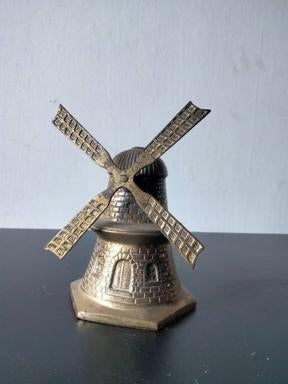 brocante oude handbel windmolen molen metaal, Antiek en Kunst, Ophalen of Verzenden
