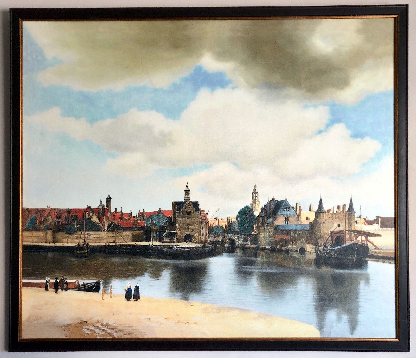 Johannes Vermeer - Gezicht Op Delft 115x133, Antiek en Kunst, Kunst | Schilderijen | Klassiek, Ophalen, Doek, Olieverf, Handgeschilderd