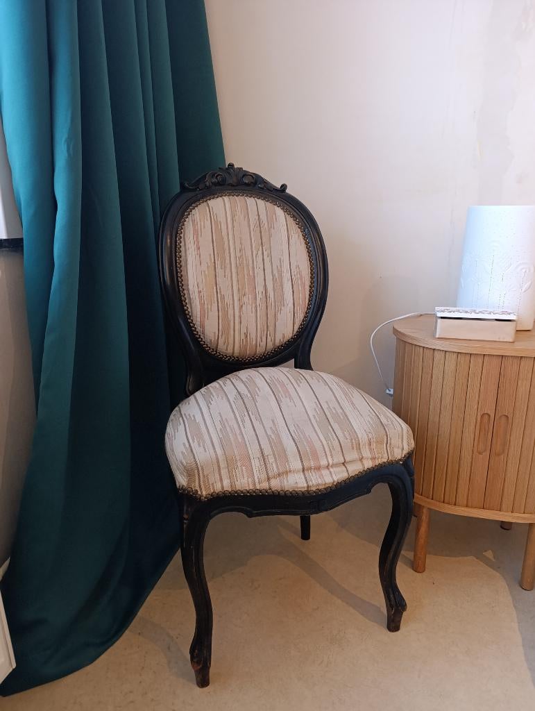 Chaise baroque, Huis en Inrichting, Stoelen, Gebruikt, Eén, Hout, Stof, Wit, Ophalen