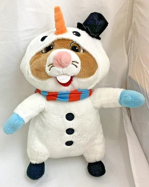 Albert Heijn AH Sneeuwpop Hamster Knuffel Kerstmis Kerst, Hamster, Zo goed als nieuw, Middelgroot (20 tot 80 cm), Wit