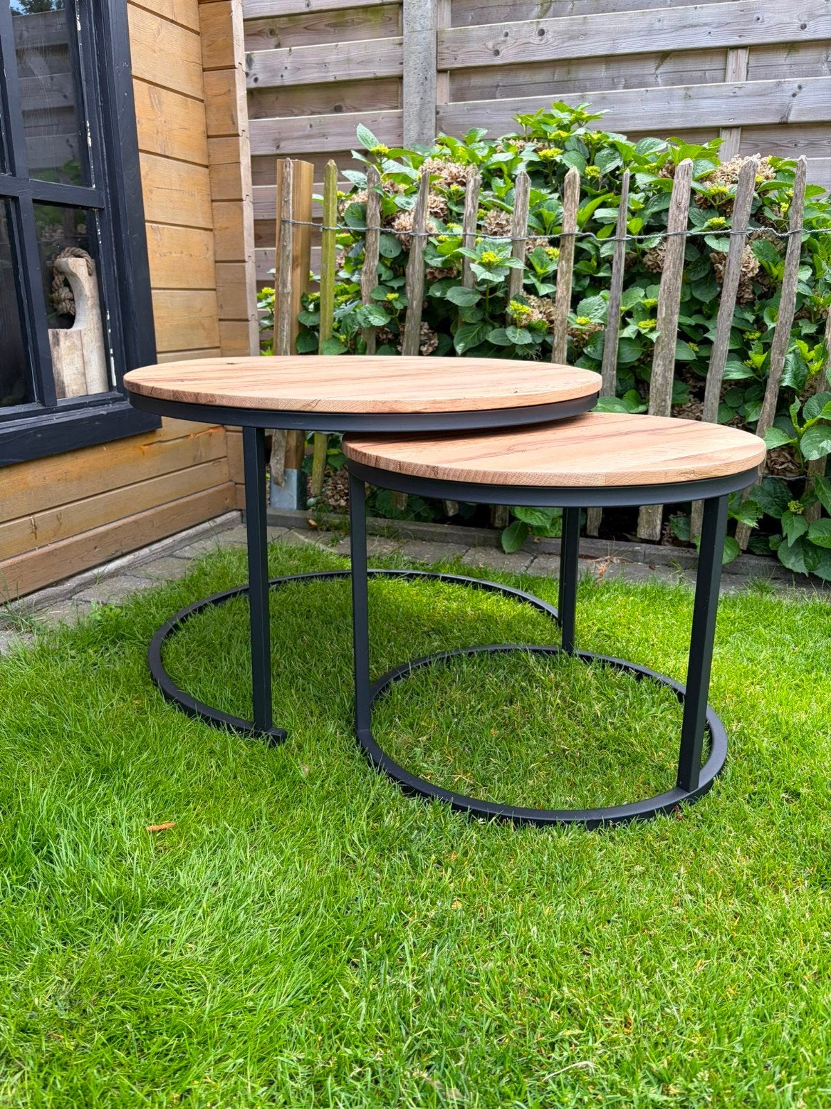 Salontafel massieve eik, Ophalen, Industrieel/landelijk, Nieuw, 50 tot 100 cm