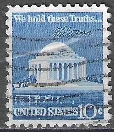 USA 1973 - Yvert 1008 - Het "Jefferson Memorial" (ST), Verzenden, Gestempeld