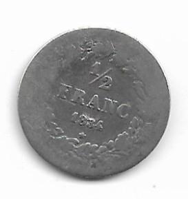 Belgique : 1/2 franc 1834 (loué) = morin 29, Monnaie en vrac, Argent, Argent, Envoi