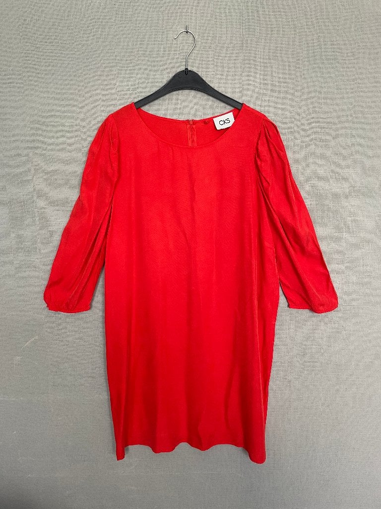 Rode jurk van CKS met halflange mouwen (L), Enlèvement ou Envoi, Au-dessus du genou, Comme neuf, CKS