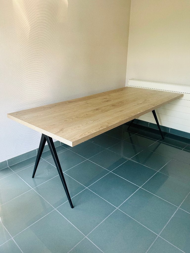 Eettafel - Tafelonderstel - Modern V-model, Huis en Inrichting, Tafels | Eettafels, Vijf personen of meer, Eikenhout, Rechthoekig