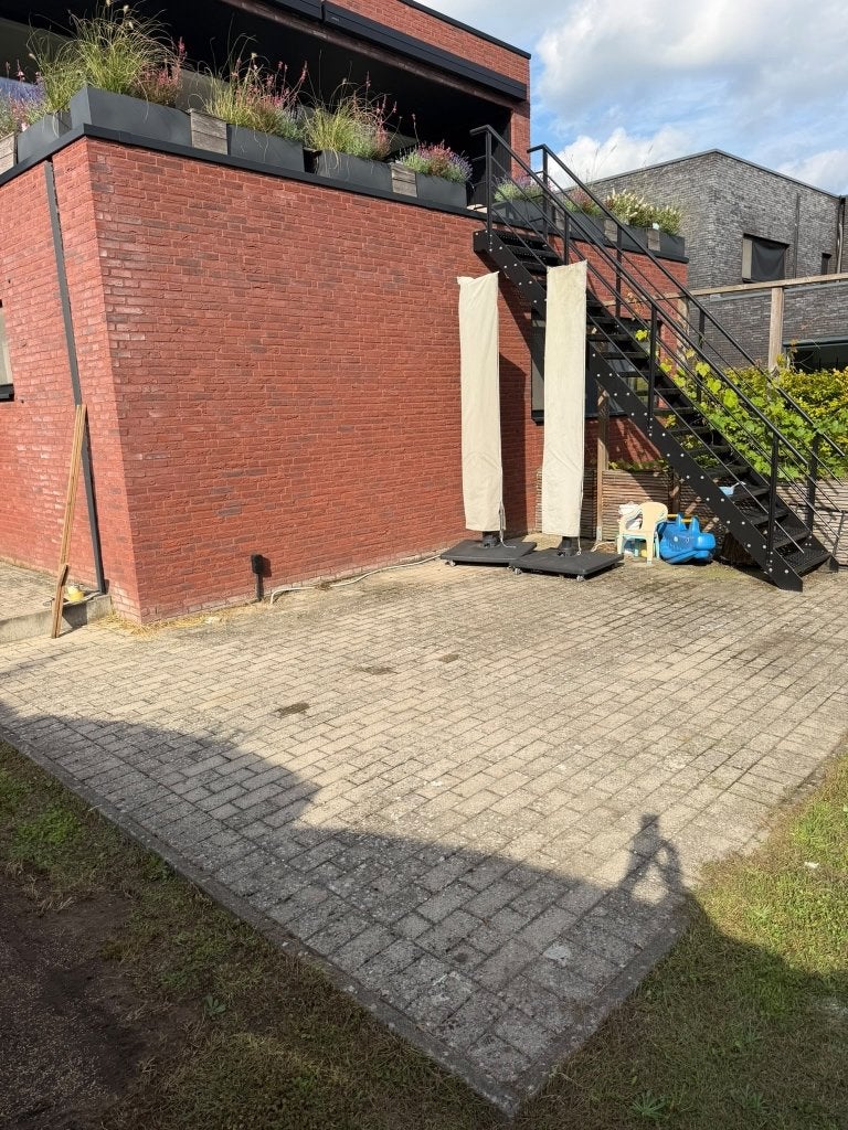 gratis grijze klinkers - +/- 22m2, Jardin & Terrasse, Enlèvement, Utilisé, 10 m²² ou plus, Briques