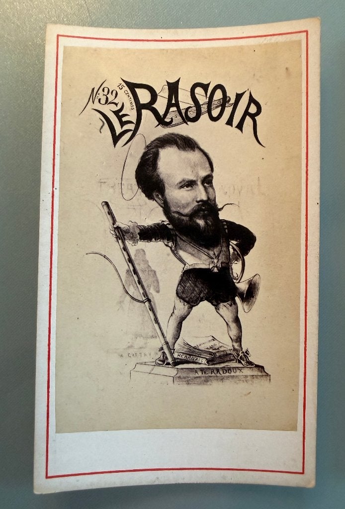 1870 CHROMO LE RASOIR LIEGE • RARE par J. MARTINY, Envoi, Comme neuf