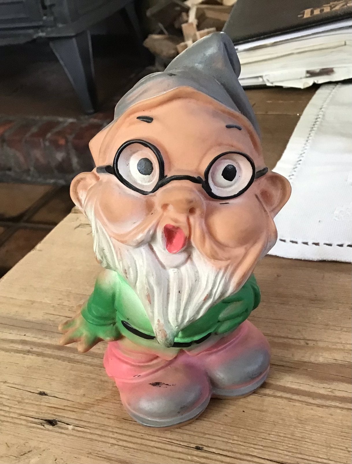 Vintage pieperspeeltje kabouter rubbertoys Disney, Ophalen of Verzenden, Gebruikt