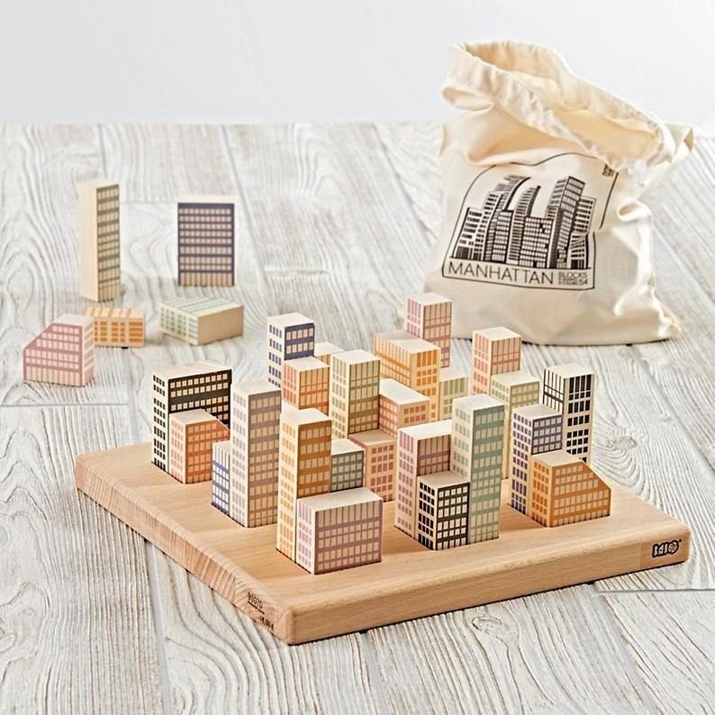 BAJO Manhattan Blocks – houten bouwspel, Hobby en Vrije tijd, Ophalen of Verzenden, Zo goed als nieuw, Bajo