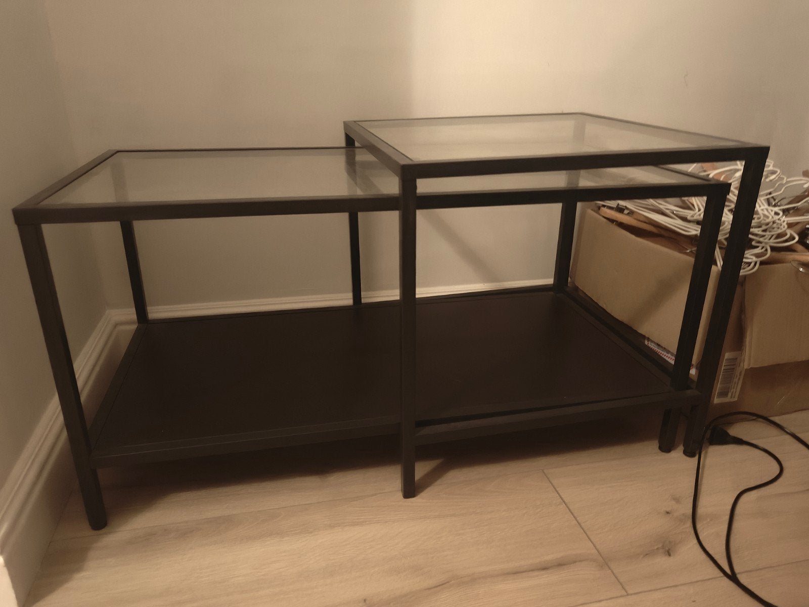 2 salontafeltjes glas metaal Ikea vittsjo, Ophalen, Glas