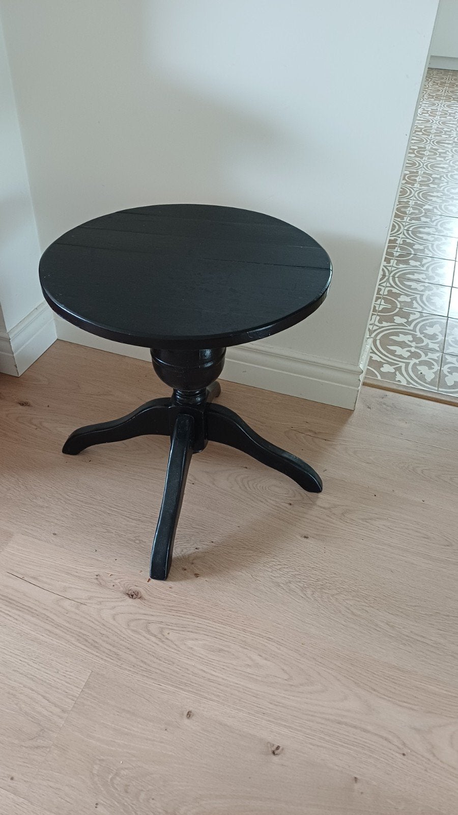 Zwart bijzettafeltje, Rond, Moins de 55 cm, 45 à 60 cm, Landelijk