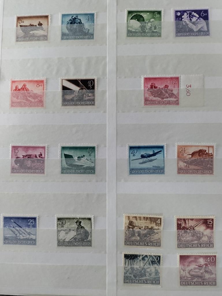17 postzegels Duitsland elite WH KM LW SS oostfront, Verzamelen, Militaria | Tweede Wereldoorlog, Ophalen of Verzenden, Overige soorten