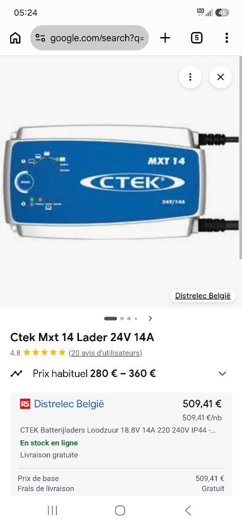 Chargeur Ctek MXT 14 24 V 14 A, Utilisé