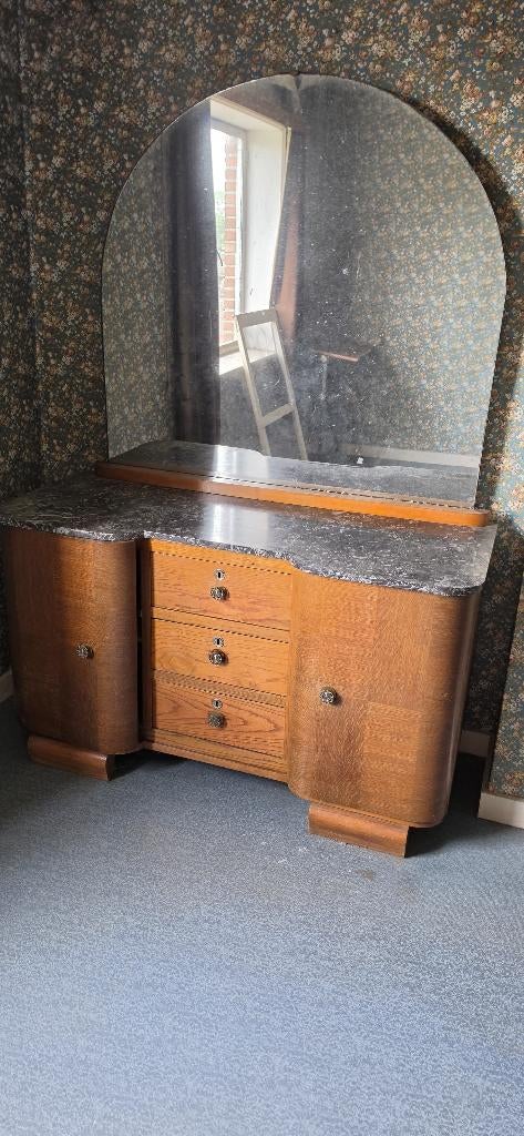 Art Deco kaptafel/dressoir, Huis en Inrichting, Tafels | Kaptafels, Ophalen, Gebruikt, 100 tot 150 cm, 100 tot 150 cm