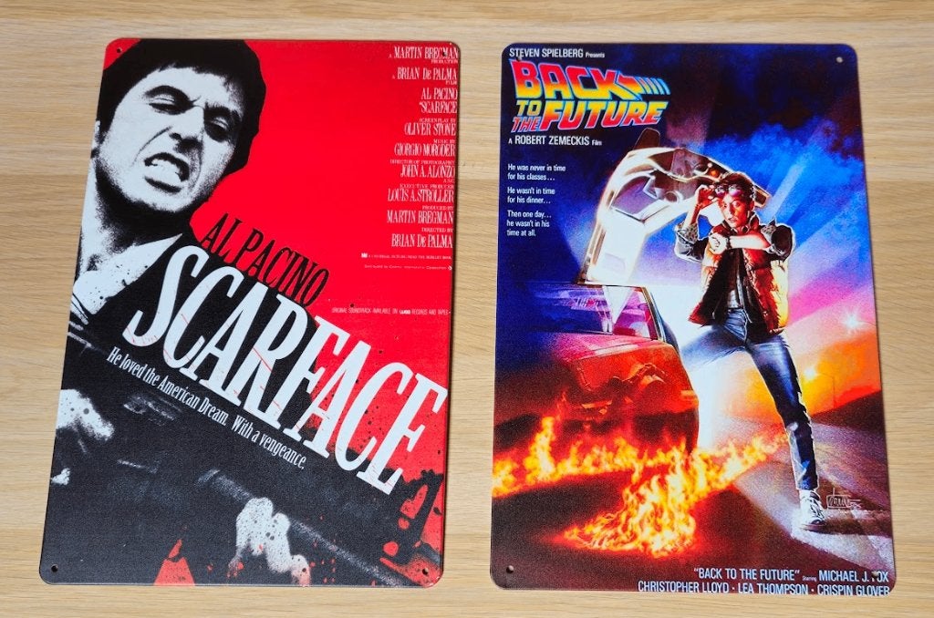 Scarface & Back to the Future (Metalen reclameborden), Enlèvement ou Envoi, Neuf