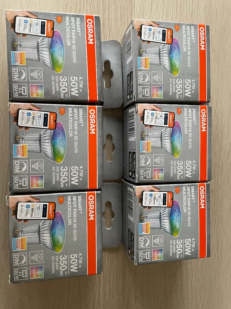 Osram smart spot multicolor: 6x GU10, Huis en Inrichting, Lampen | Spots, Inclusief lichtbron, GU10, Ophalen of Verzenden, LED