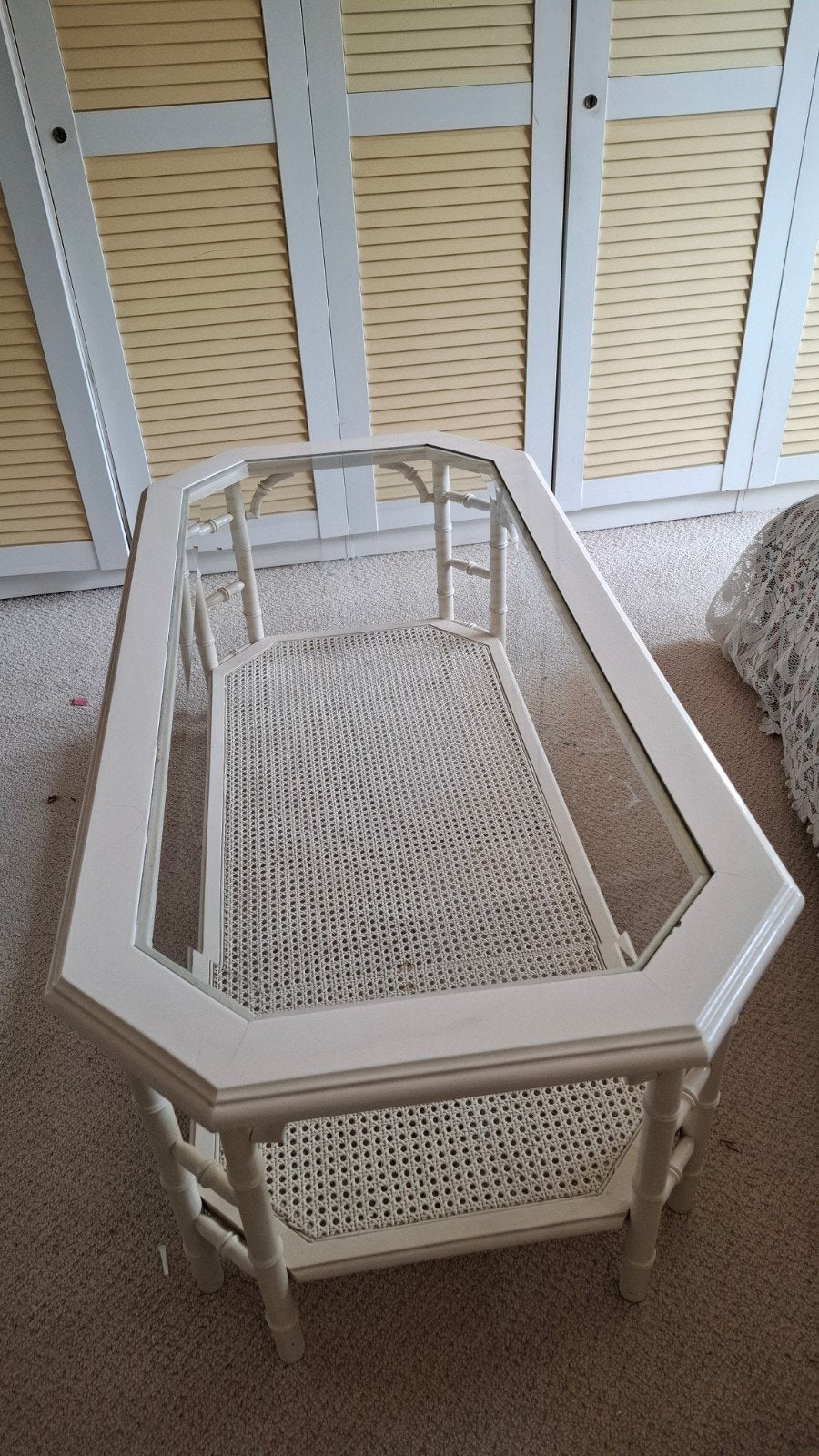 Witte salontafel., Huis en Inrichting, Ophalen, 50 – 75, 100 tot 150 cm, Overige houtsoorten