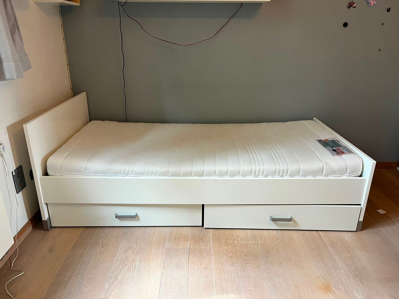1 lit 90x200cm, Sommier à lattes, 85 à 100 cm, Enlèvement, 180 cm ou plus