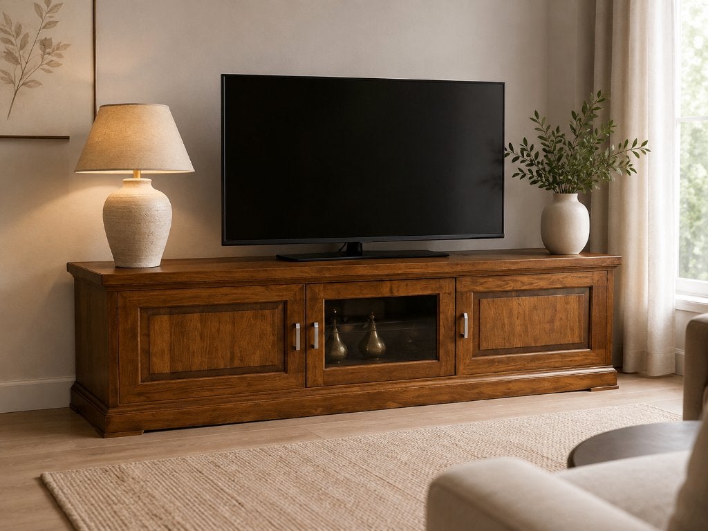 Mooie houten TV-kast / dressoir, Ophalen, Zo goed als nieuw, Met deur(en)
