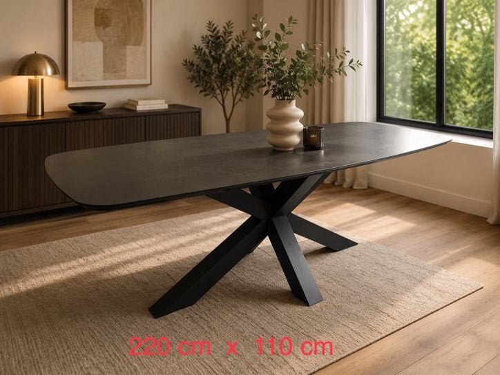 Table de salle à manger céramique et métal, Enlèvement, Comme neuf