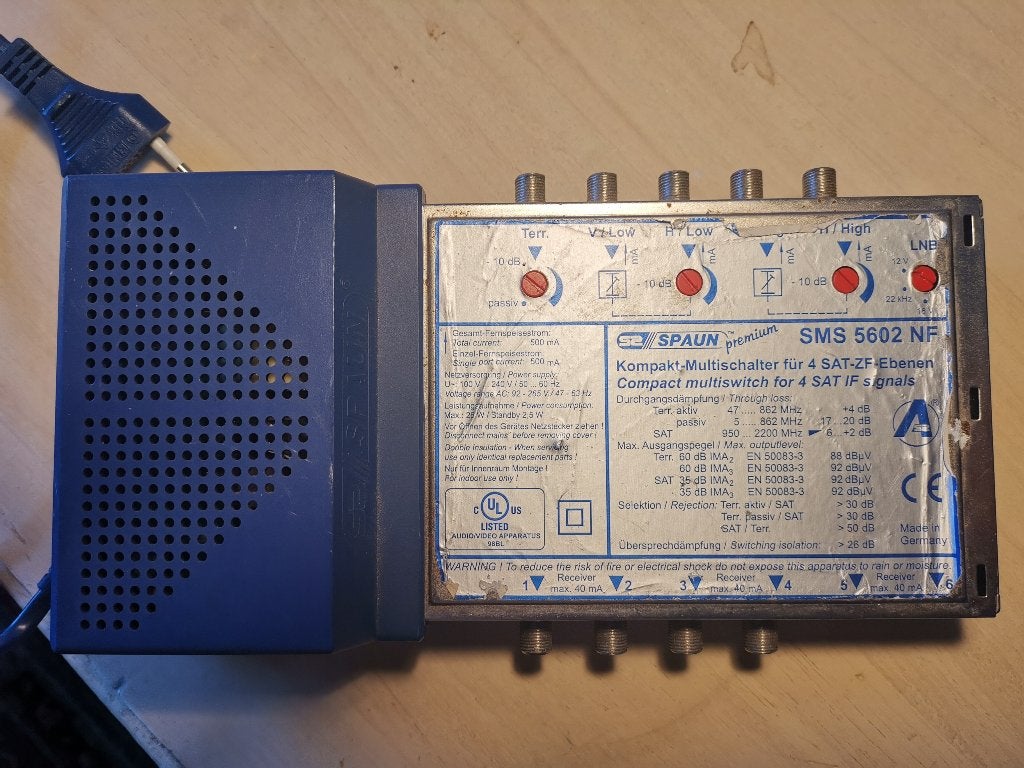Satellite Multiswitch SPAUN SMS 5602 NF - fonctionnel, testé, TV, Hi-fi & Vidéo, Enlèvement ou Envoi, Utilisé