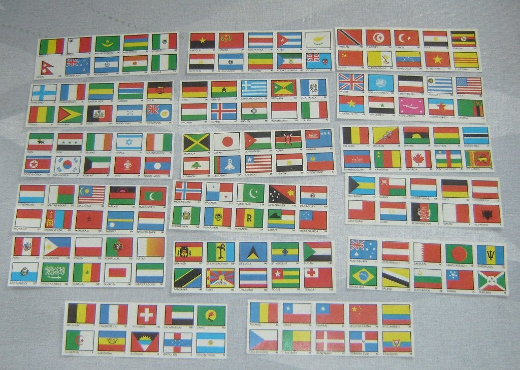 Chromos Vlaggen De Beukelaer Kempen 17 velletjes., Verzamelen, Gebruikt, Verzenden, 1940 tot 1960, Prent