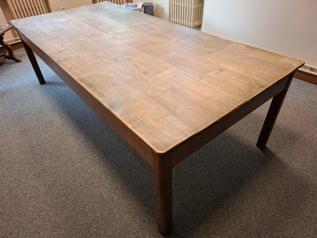 Grande table de communauté ancienne en bois massif, Ophalen