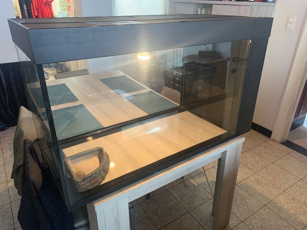 Omgebouwde aquarium naar terrarium, Enlèvement, Comme neuf, Terrarium ou Paludarium