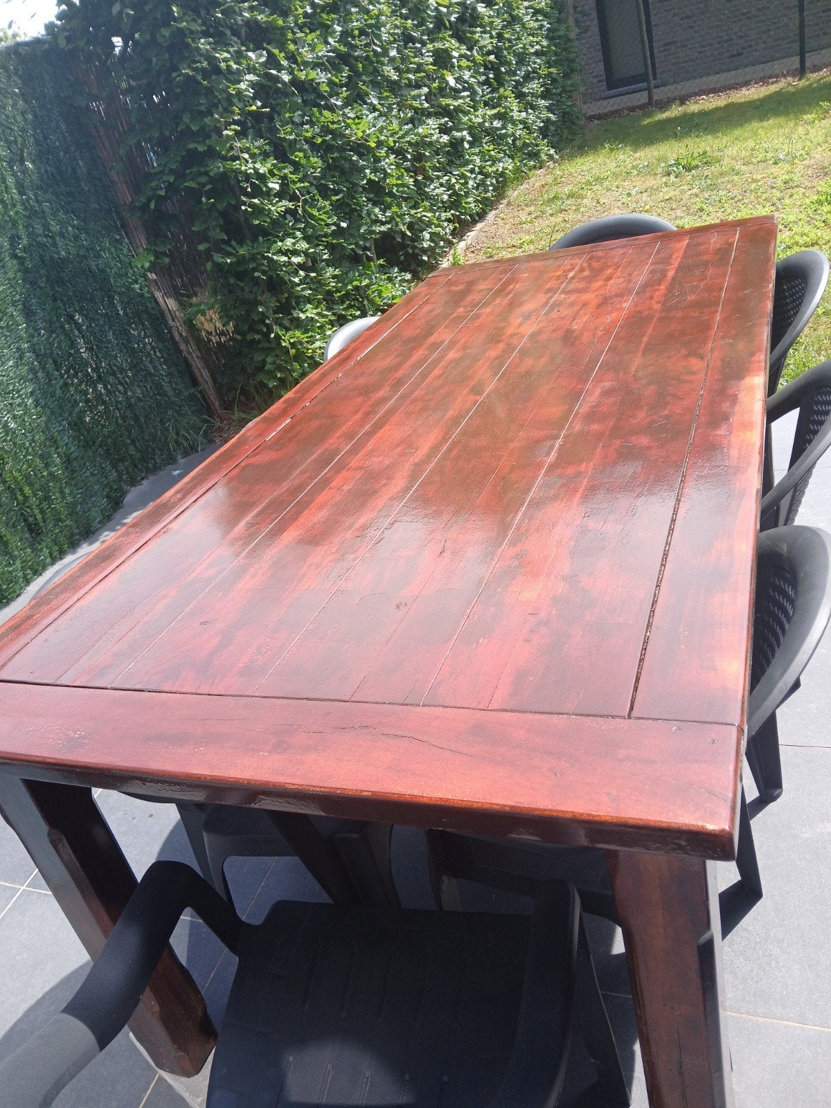 mooie robuste tafel, Tuin en Terras, Ophalen, Zo goed als nieuw, Rechthoekig