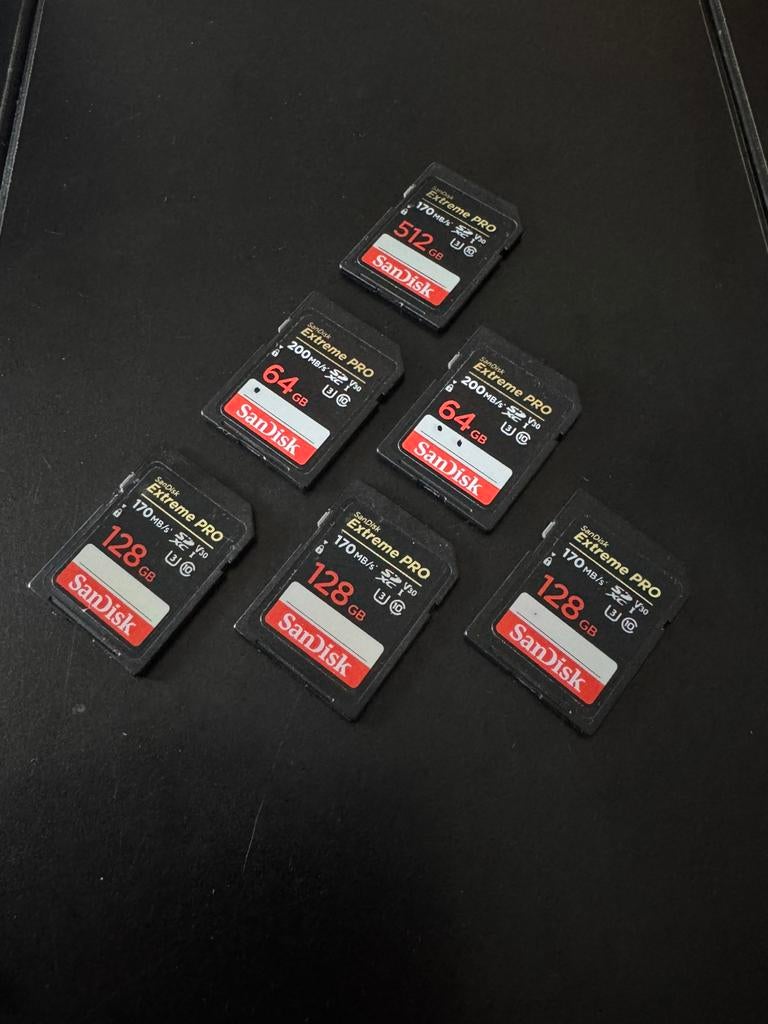 SanDisk Extreme Pro SD 512 GB, Audio, Tv en Foto, Foto | Geheugenkaarten, Ophalen, Zo goed als nieuw, SD, 64 GB