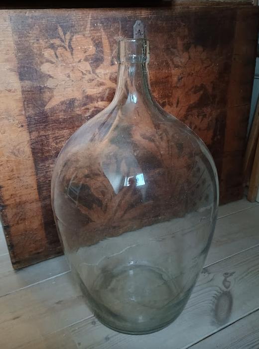 oude Dame jeanne, 57 cm hoog, 33 cm diameter, helder glas, Antiek en Kunst, Curiosa en Brocante