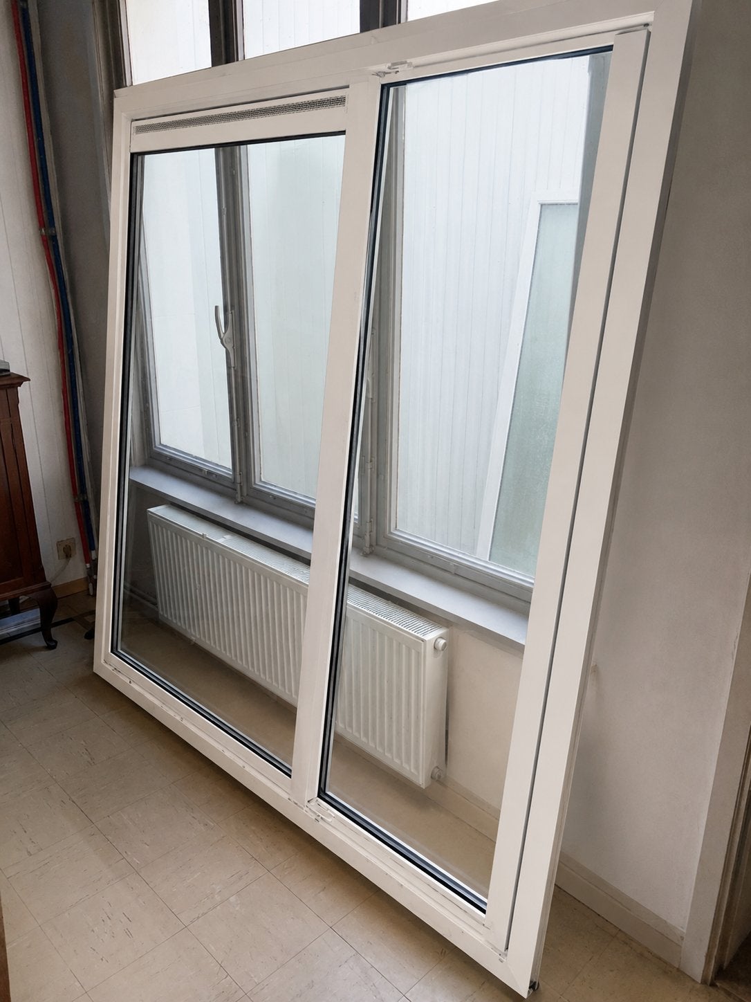 Wit pvc aluplast Nieuwe Raam 2040mm x 2006mm, Doe-het-zelf en Bouw, Glas en Ramen, Nieuw, Gevelraam of Ruit, 160 cm of meer, 160 cm of meer