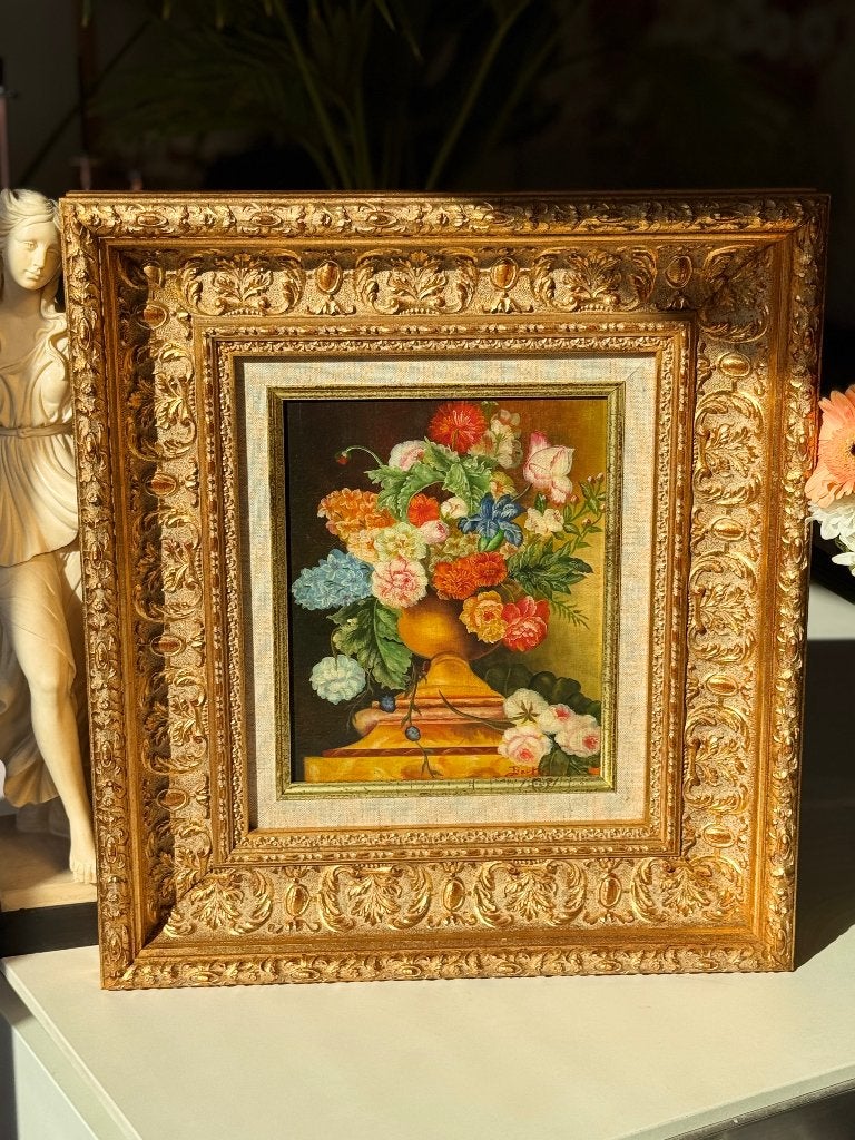Klassiek bloemstilleven schilderij  van Barton, Antiek en Kunst, Ophalen, Klassiek