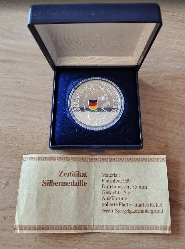 Wiedervereinigung Deutschland 1990 Zilver, Envoi, Allemagne, Monnaie en vrac, Argent