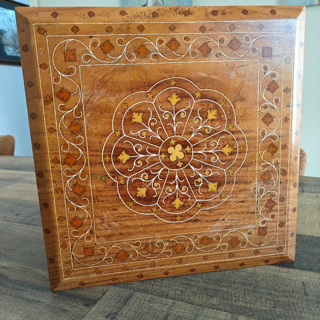 Table d'appoint indienne en bois, Maison & Meubles, Moins de 55 cm, Carré, Enlèvement, Utilisé