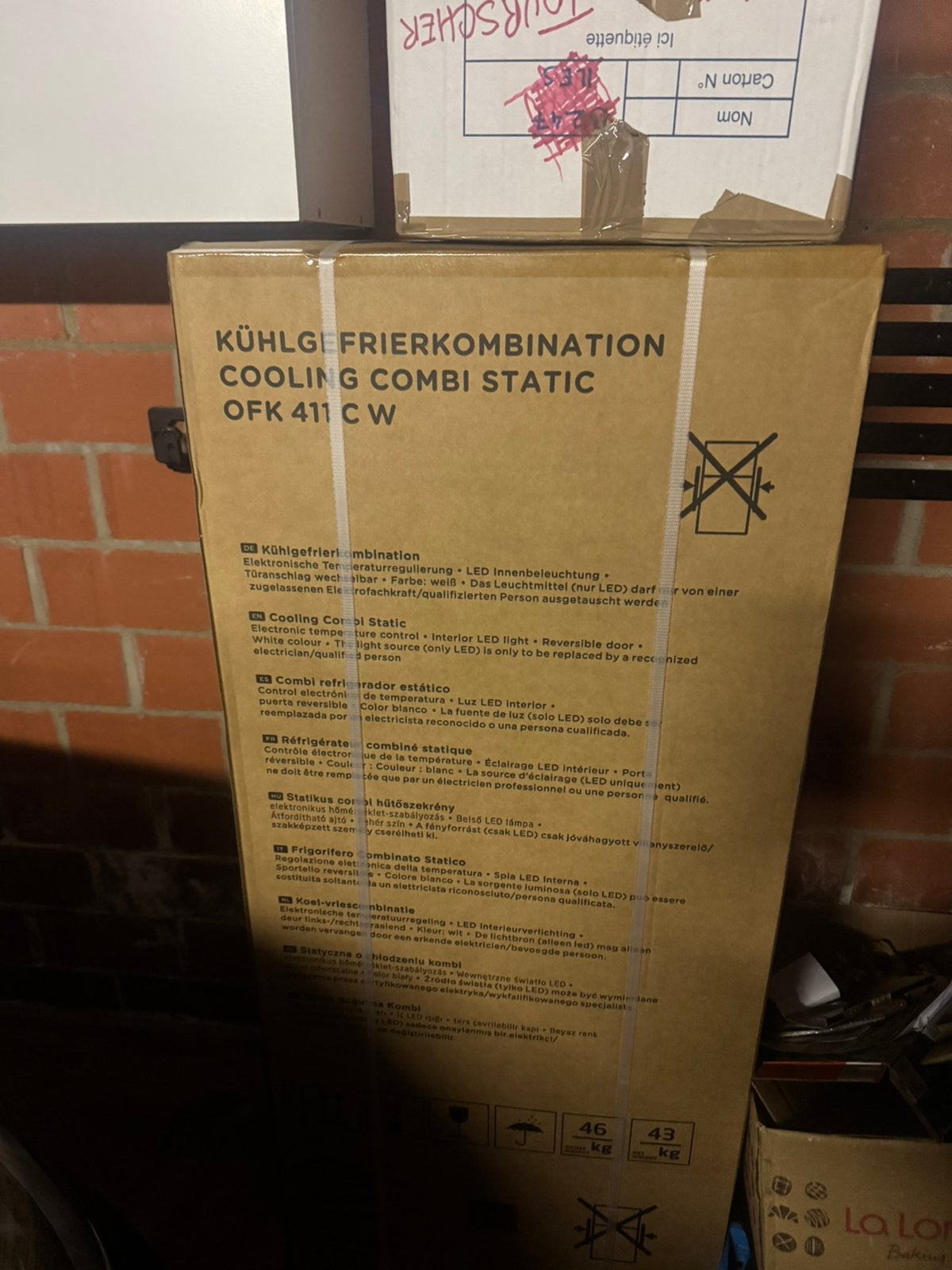 Nieuwe koelkast met vriesvak nog in originele verpakking, Elektronische apparatuur, Ophalen, Met vriesvak
