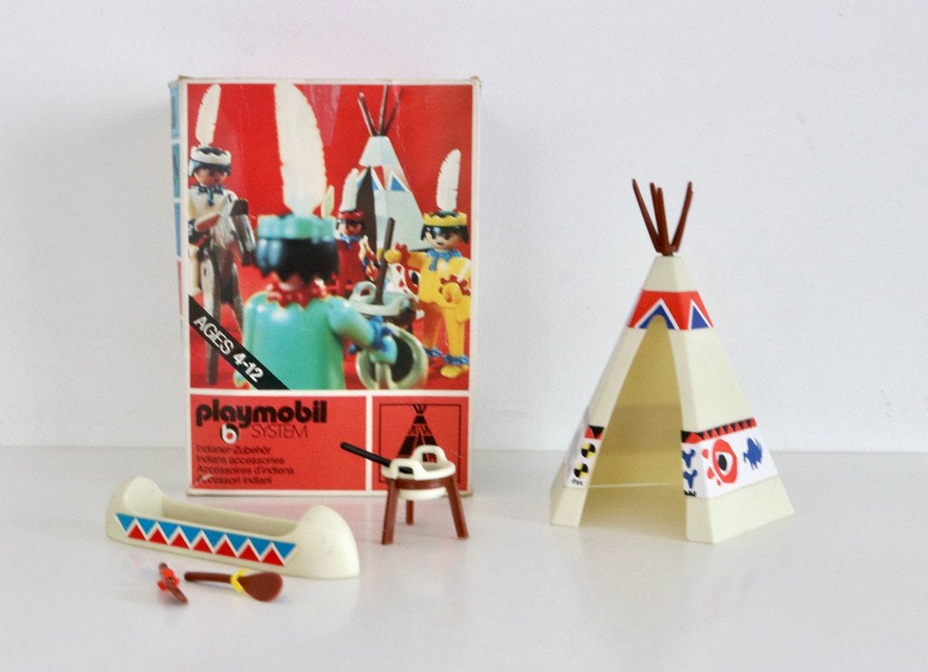Vintage Playmobil set 3252 Indianen wigwam kano 1974 Klicky, Kinderen en Baby's, Ophalen of Verzenden