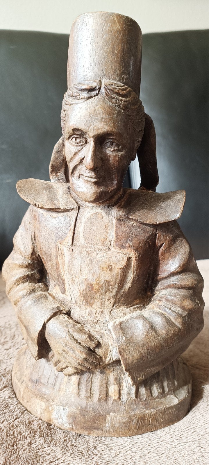 18 eeuws Frans houten sculptuur beeld, Bois, Enlèvement ou Envoi, Brun, Fait main
